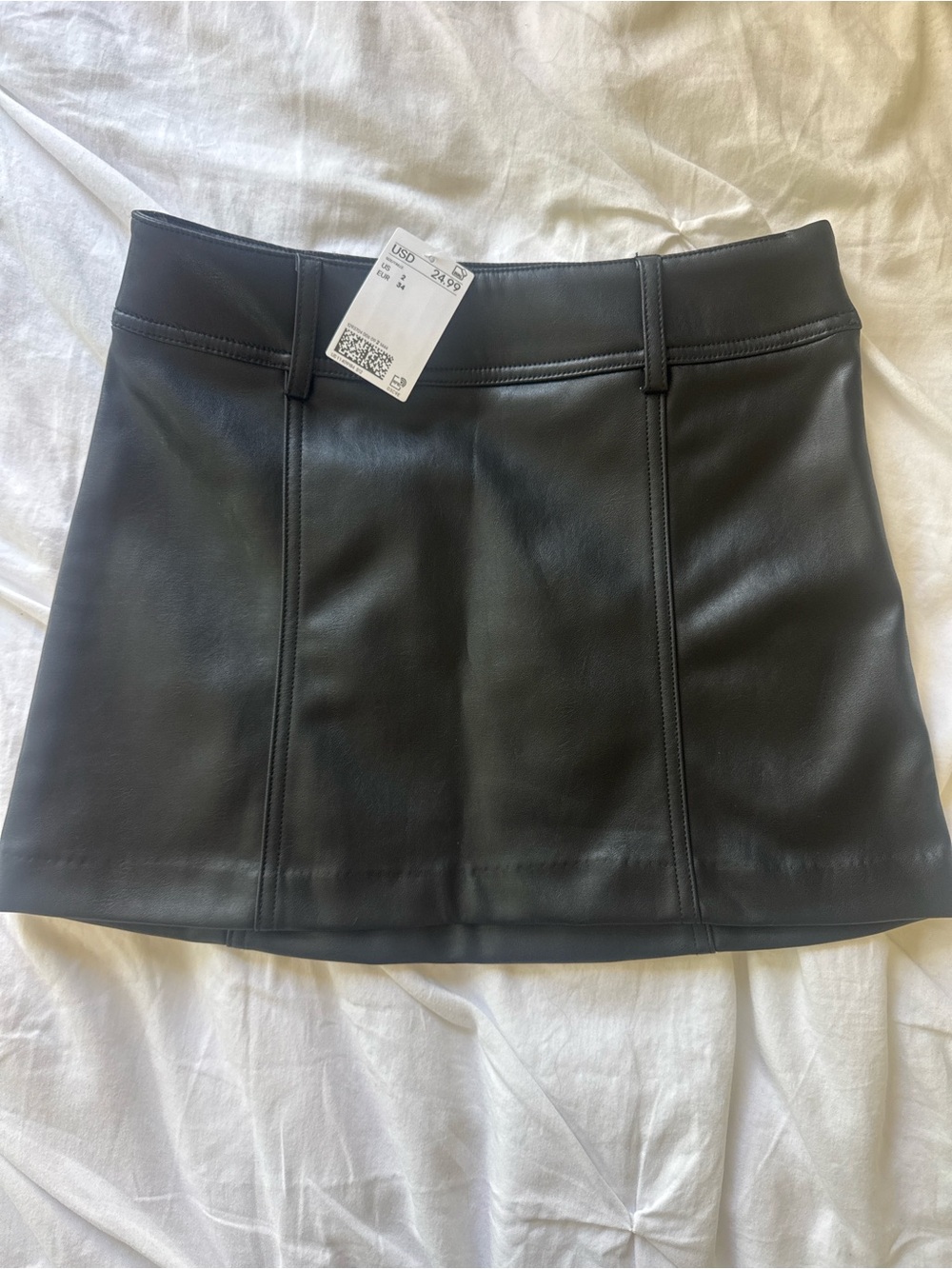 Zara Black Faux Leather Mini Skirt